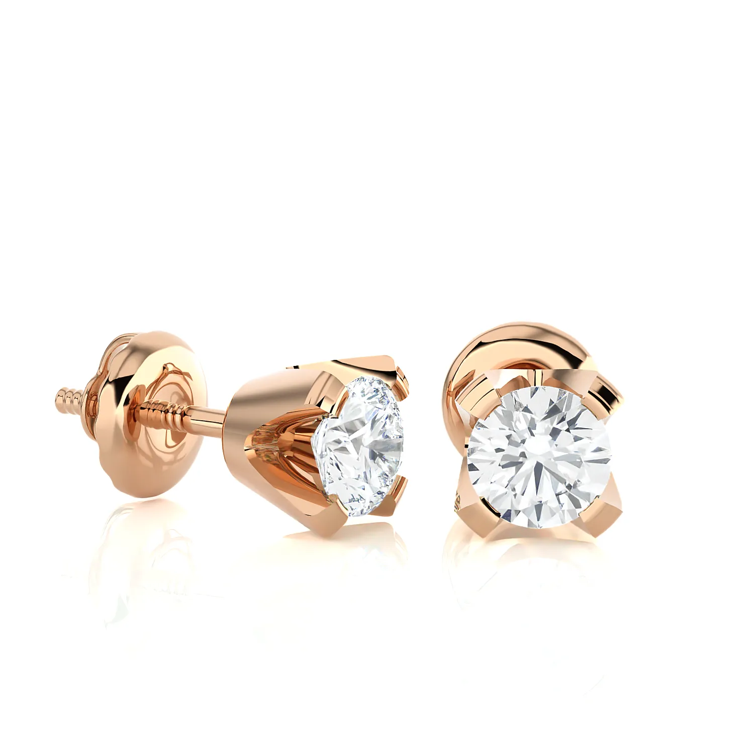 1/4 ctw Round Lab Grown Diamond Solitaire Stud Earrings