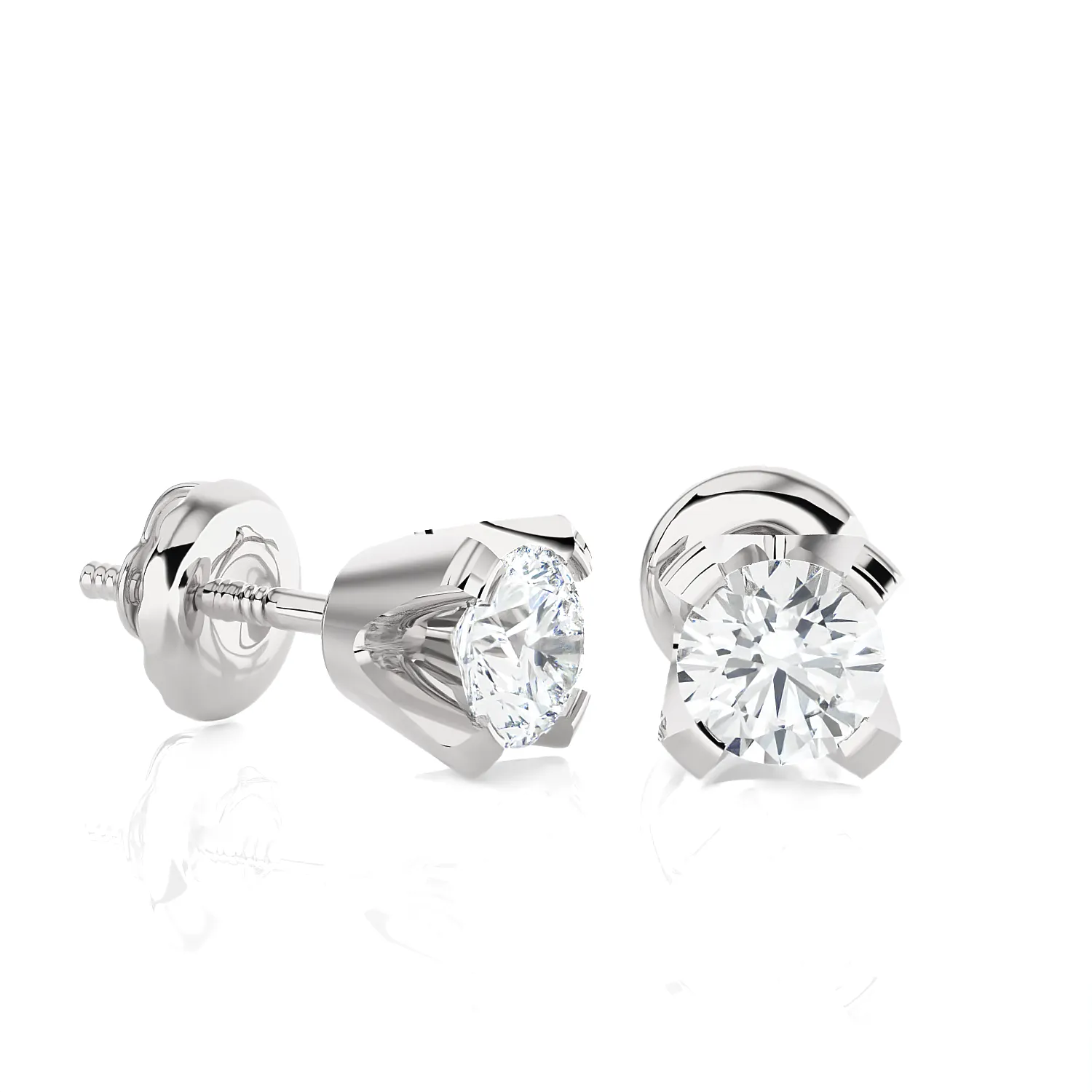 1/4 ctw Round Lab Grown Diamond Solitaire Stud Earrings