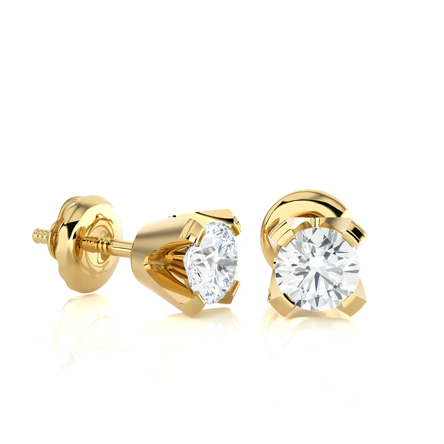 1/4 ctw Round Lab Grown Diamond Solitaire Stud Earrings