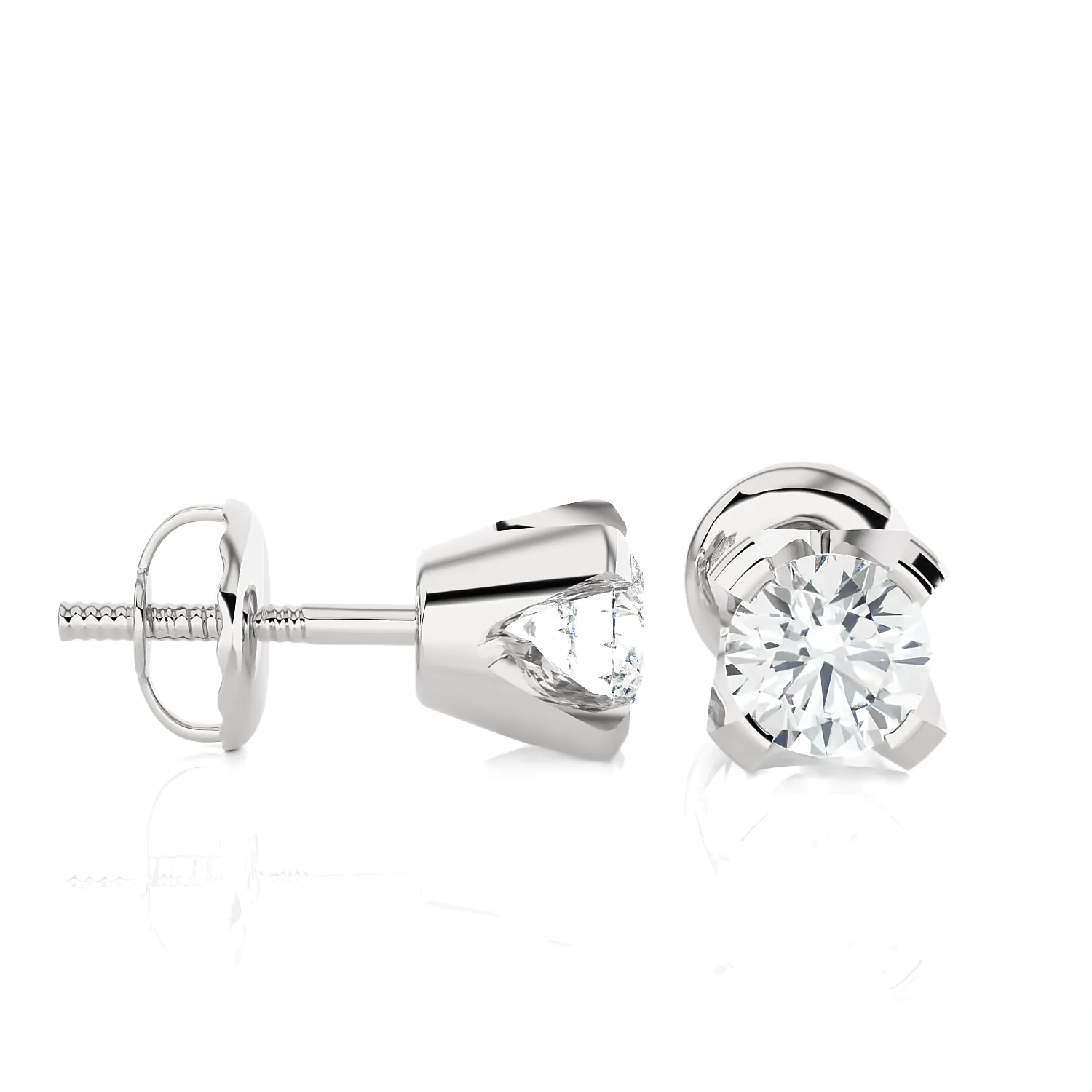 1/4 ctw Round Lab Grown Diamond Solitaire Stud Earrings