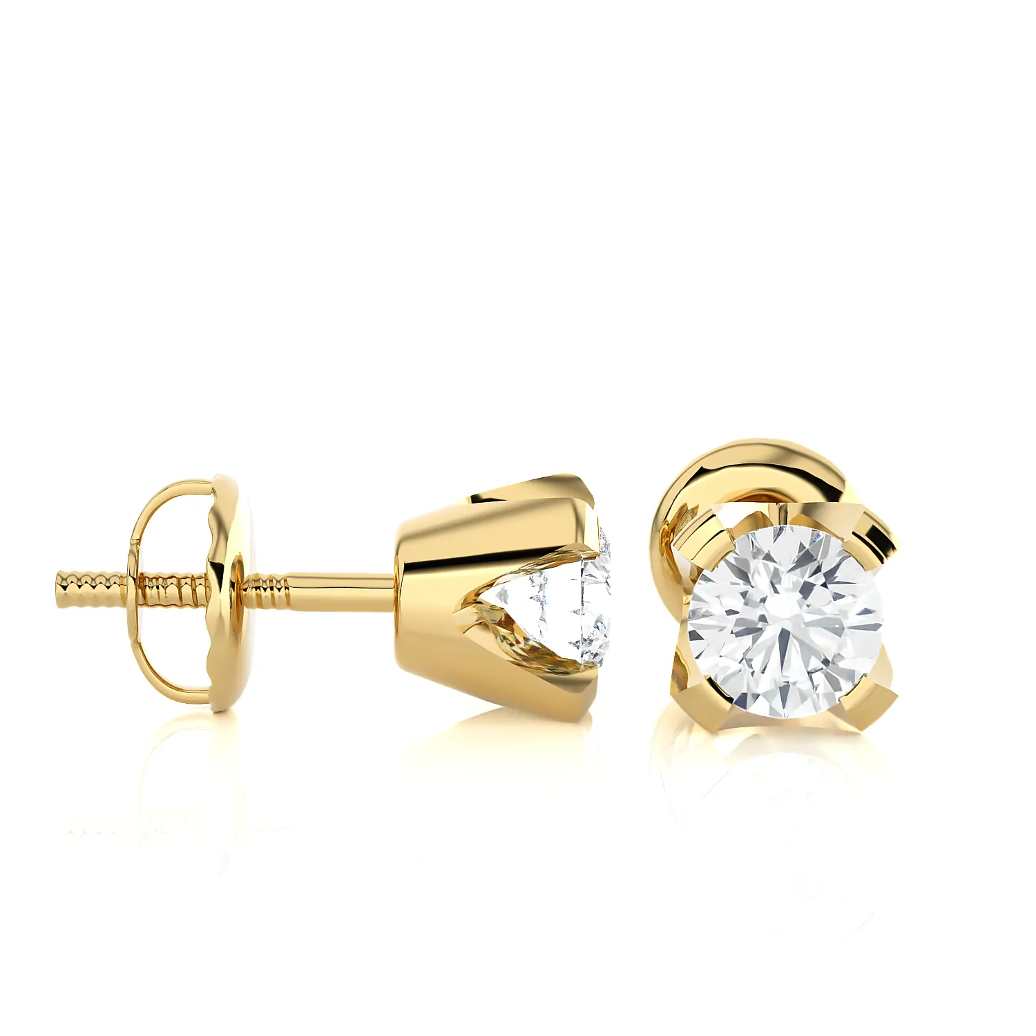 1/4 ctw Round Lab Grown Diamond Solitaire Stud Earrings