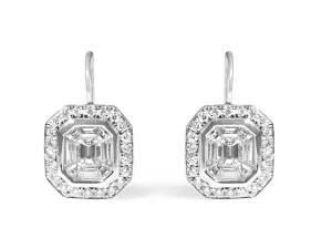 1.43CT T.W. Diamond Drop Invisible Set Octagon Earrings