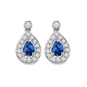 14KT White Gold & Diamond Classic Book Color Ensembles Fashion Earrings   - 1/6 ctw