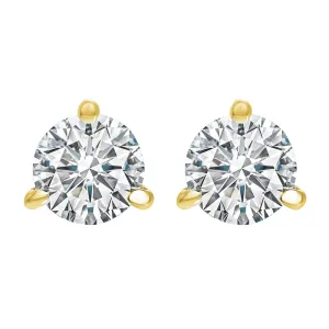 14KT Yellow Gold & Diamond Round Stud Earrings  - 2 ctw