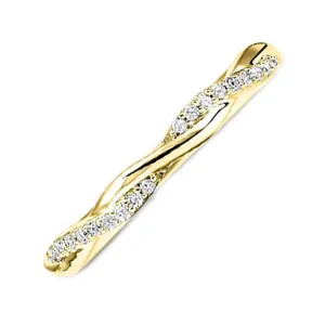 14KT Yellow Gold & Diamond Stackable Fashion Ring   - 1/10 ctw