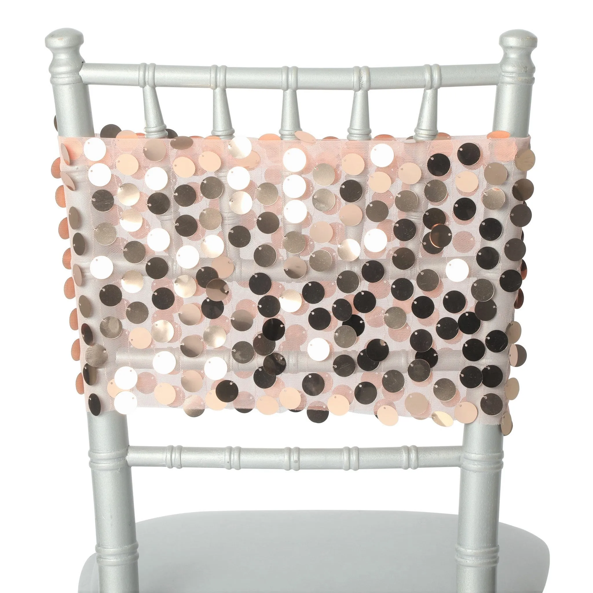 5 pcs/pk Payette Sequin Chair Bands - Blush/Rose Gold