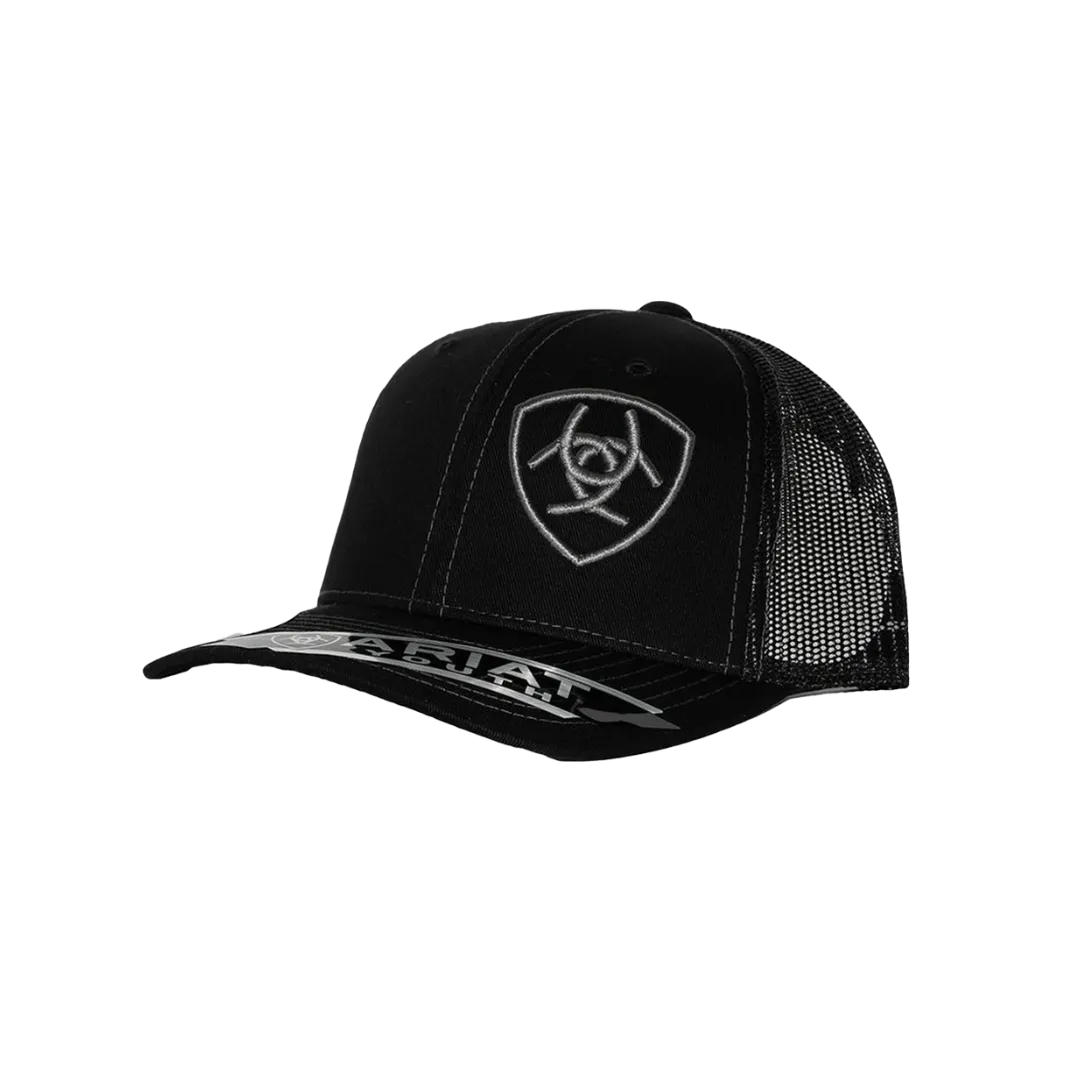 Ariat Black & Grey Logo Embroidered Mesh Cap