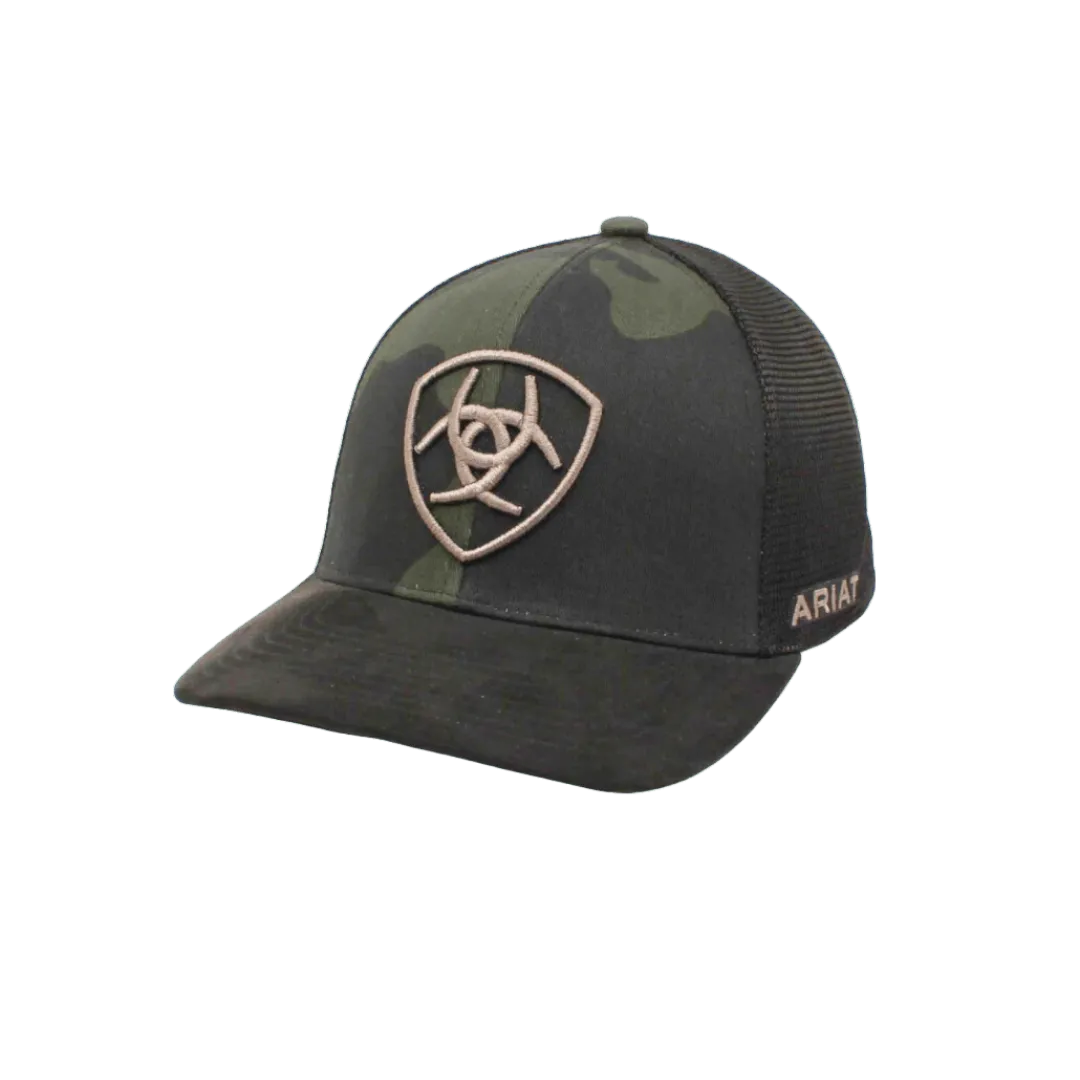 Ariat  Black Camo Mesh Embroidered Logo Cap