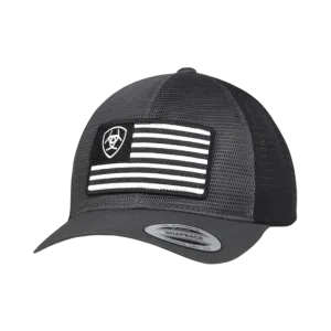 Ariat M&F Charcoal Mesh Shield US Flag Cap