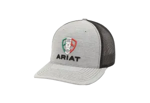 Ariat M&F Grey Embroireded Shield MX Flag Logo Cap