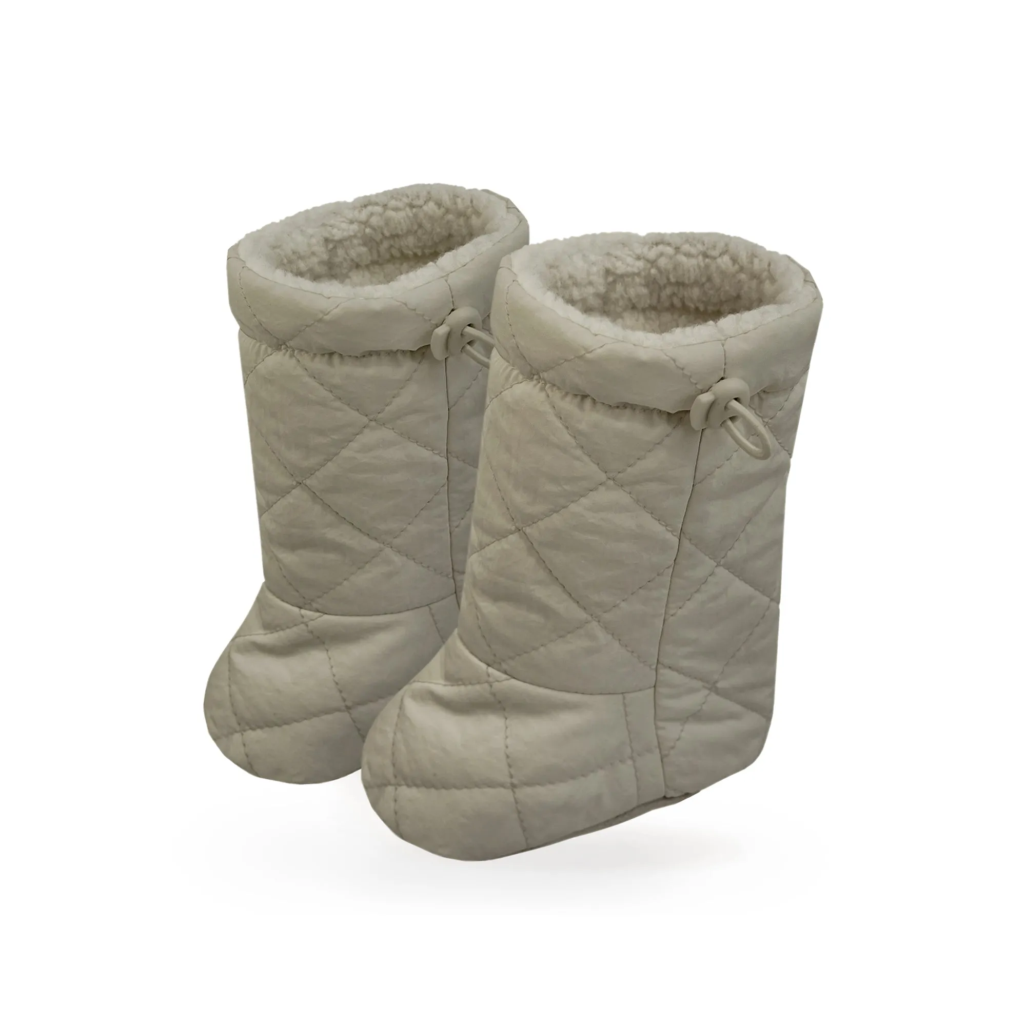 Baby Booties Toddler Sherpa Lined Non-Slip Winter Boots | Beige