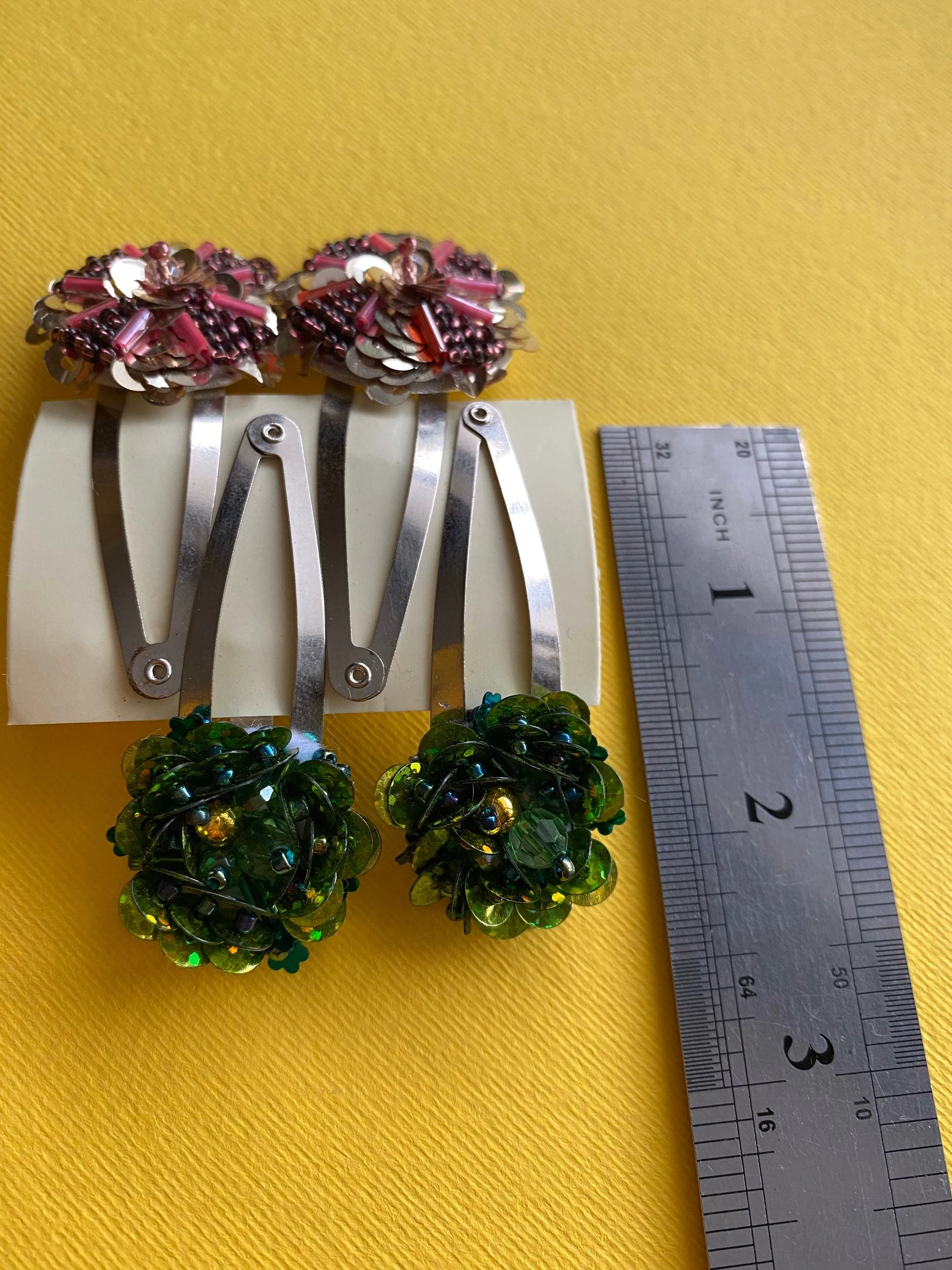 Beaded Hair Clips Set for Girls