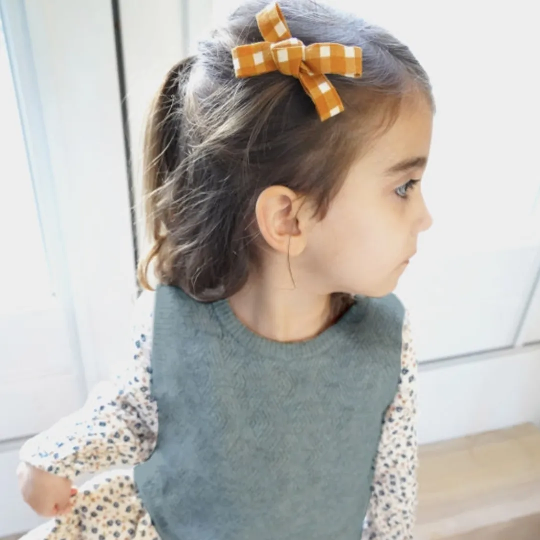 Bow Hair Clip - Sienna Gingham