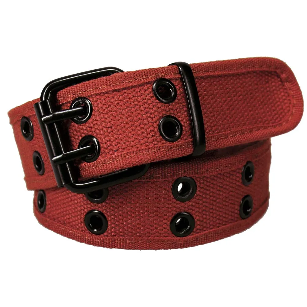 Brick Red Double Grommet Belt