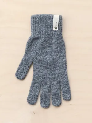 Cashmere and merino gloves in charcoal melange