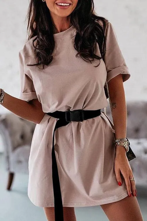 Casual T-Shirt Dress With Belt