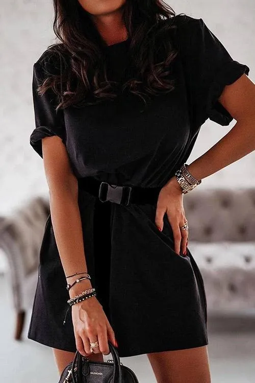 Casual T-Shirt Dress With Belt