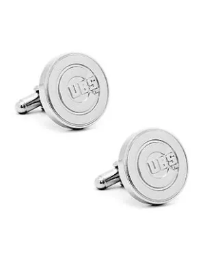 Chicago Cubs Cufflinks - Nickel Plated - Enamel Detail - Bullet Back