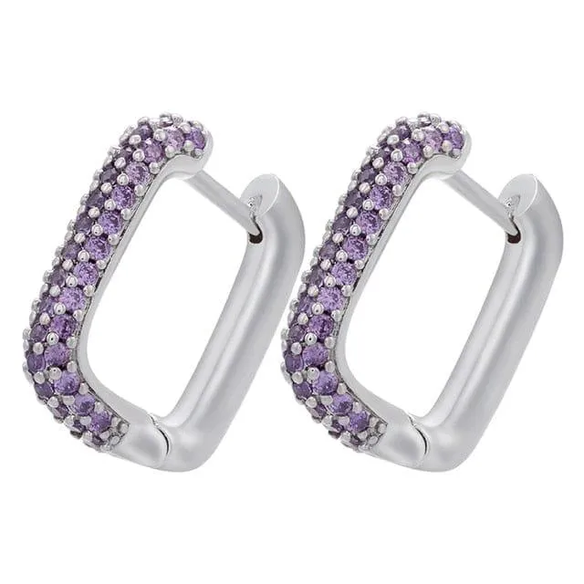 Classic Pave Hoop Earrings - 19 Colors