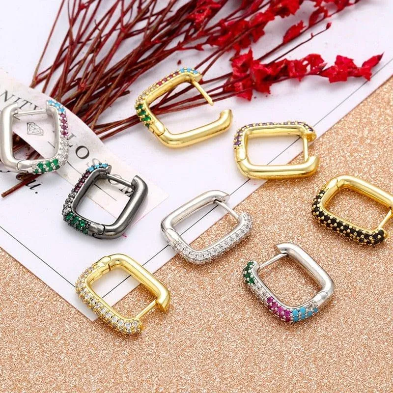 Classic Pave Hoop Earrings - 19 Colors