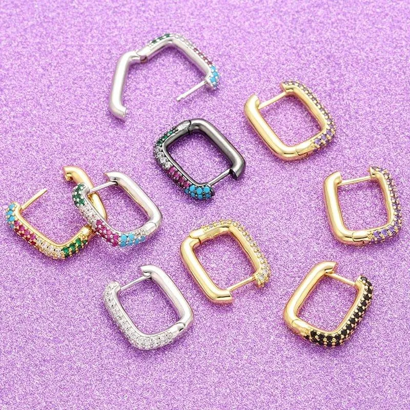 Classic Pave Hoop Earrings - 19 Colors