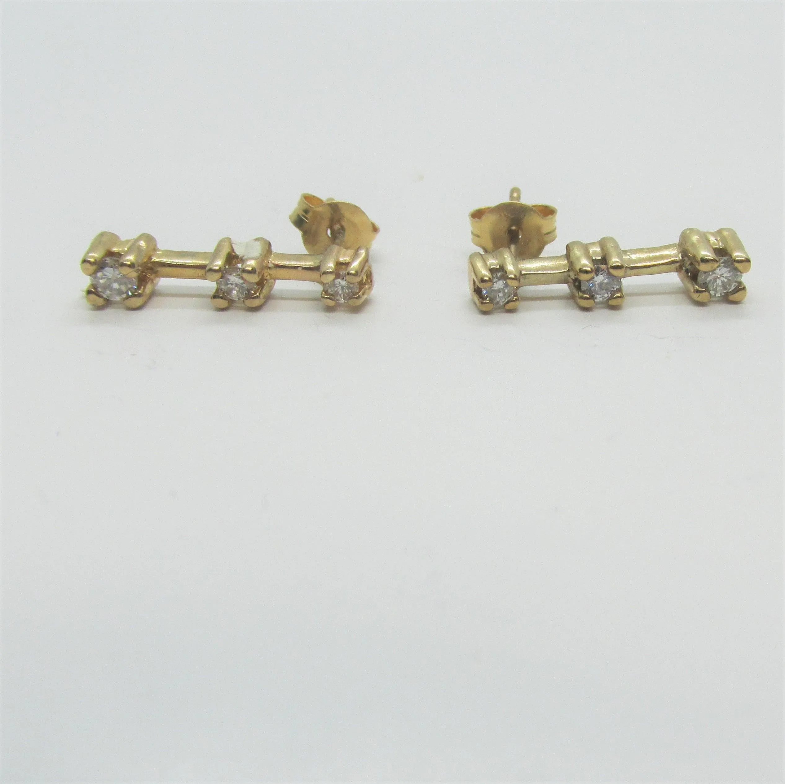 Diamond Journey Earrings in Yellow Gold