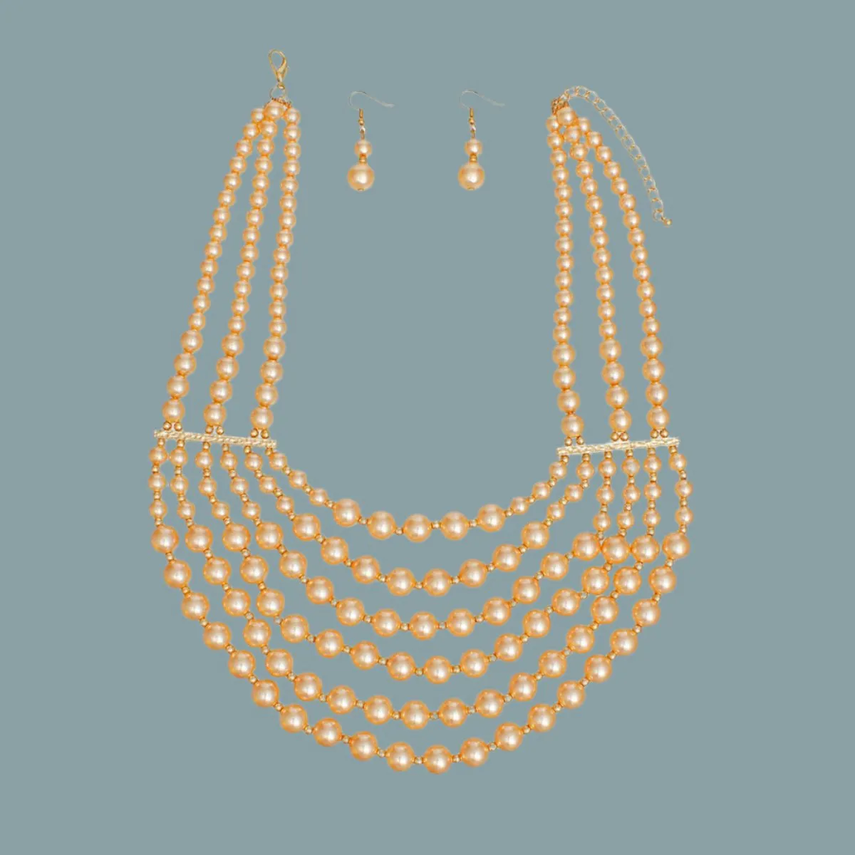 Elegant Multi-Row Pearl Necklace Set