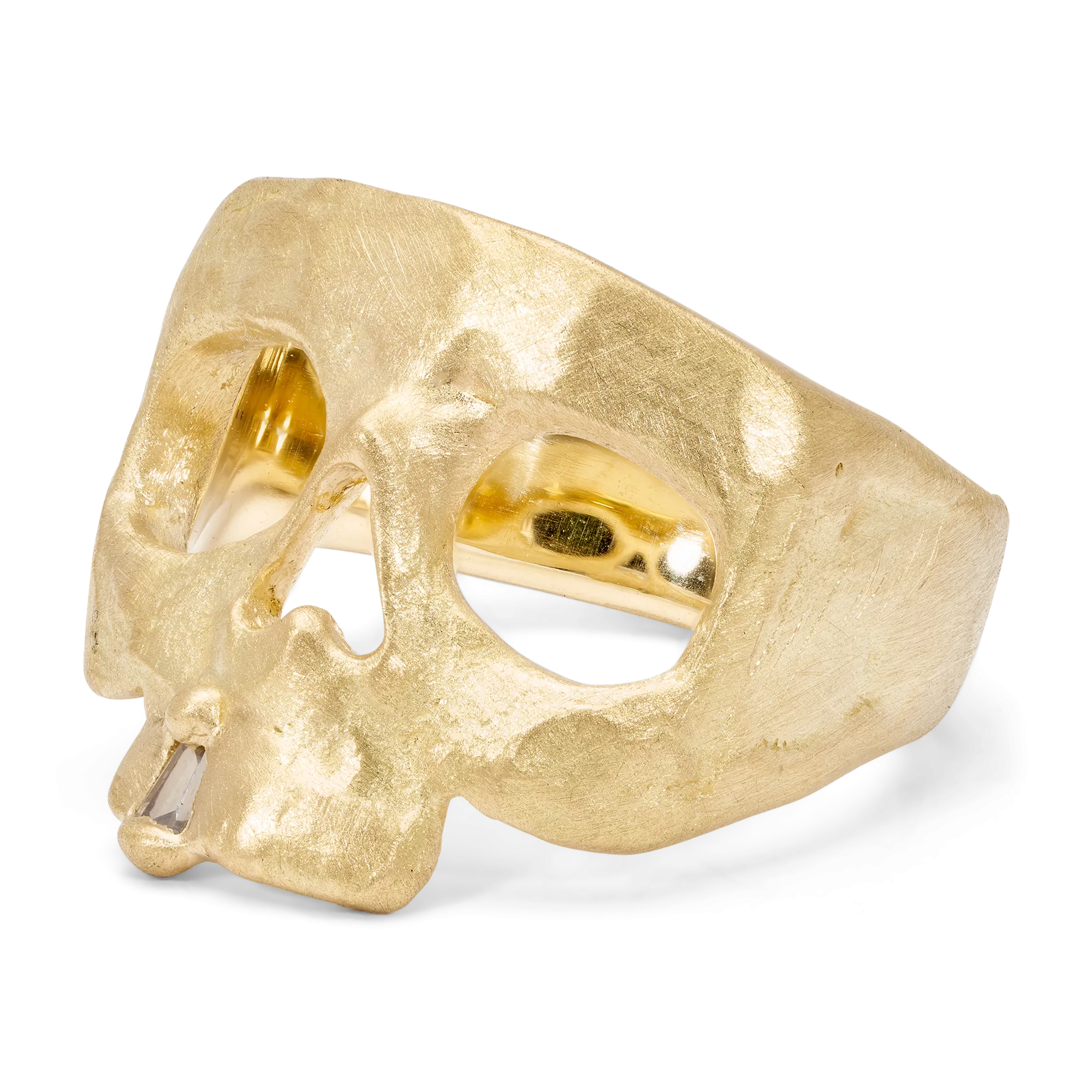 Extra Small Diamond Snaggletooth Skull Ring - Size 2.5 - 9987