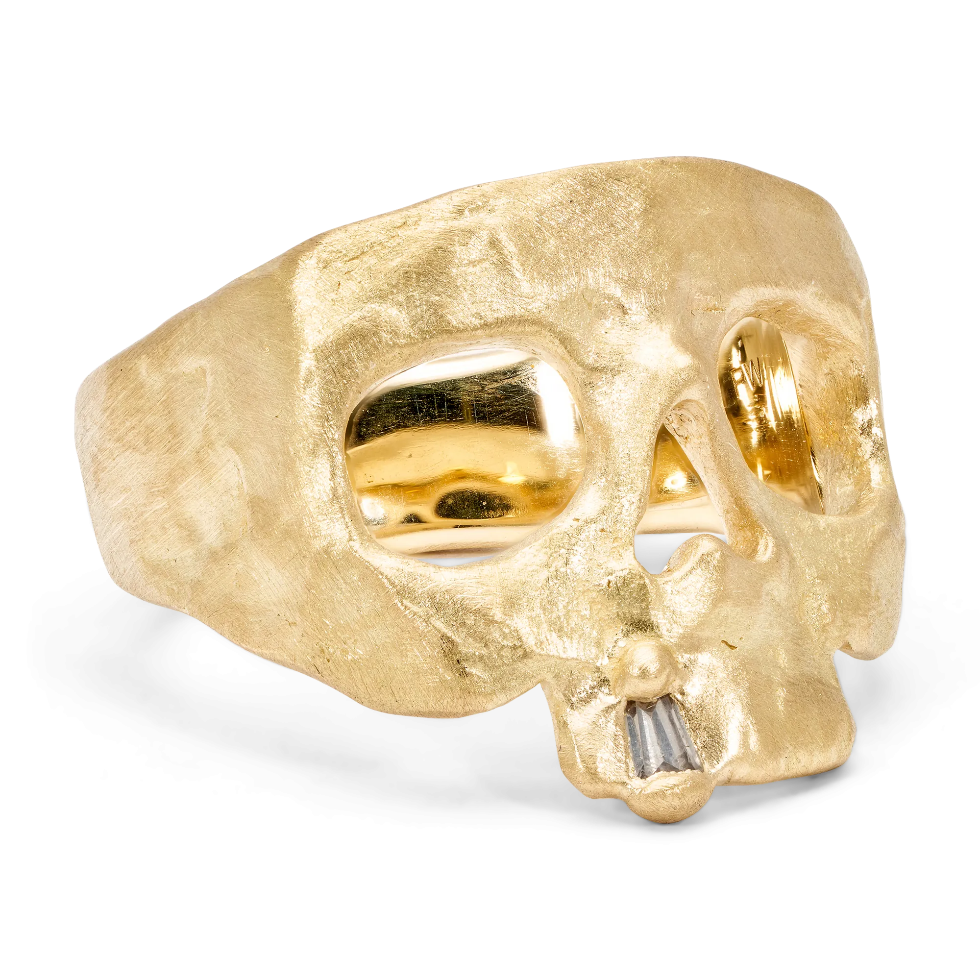 Extra Small Diamond Snaggletooth Skull Ring - Size 2.5 - 9987