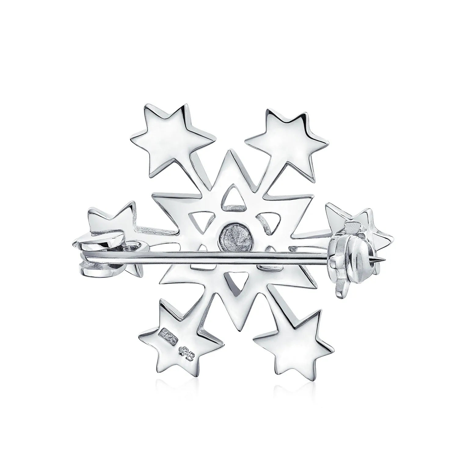 Frozen Winter Aqua Ice Blue CZ Snowflake Brooche Pin for Holiday Party Scarves