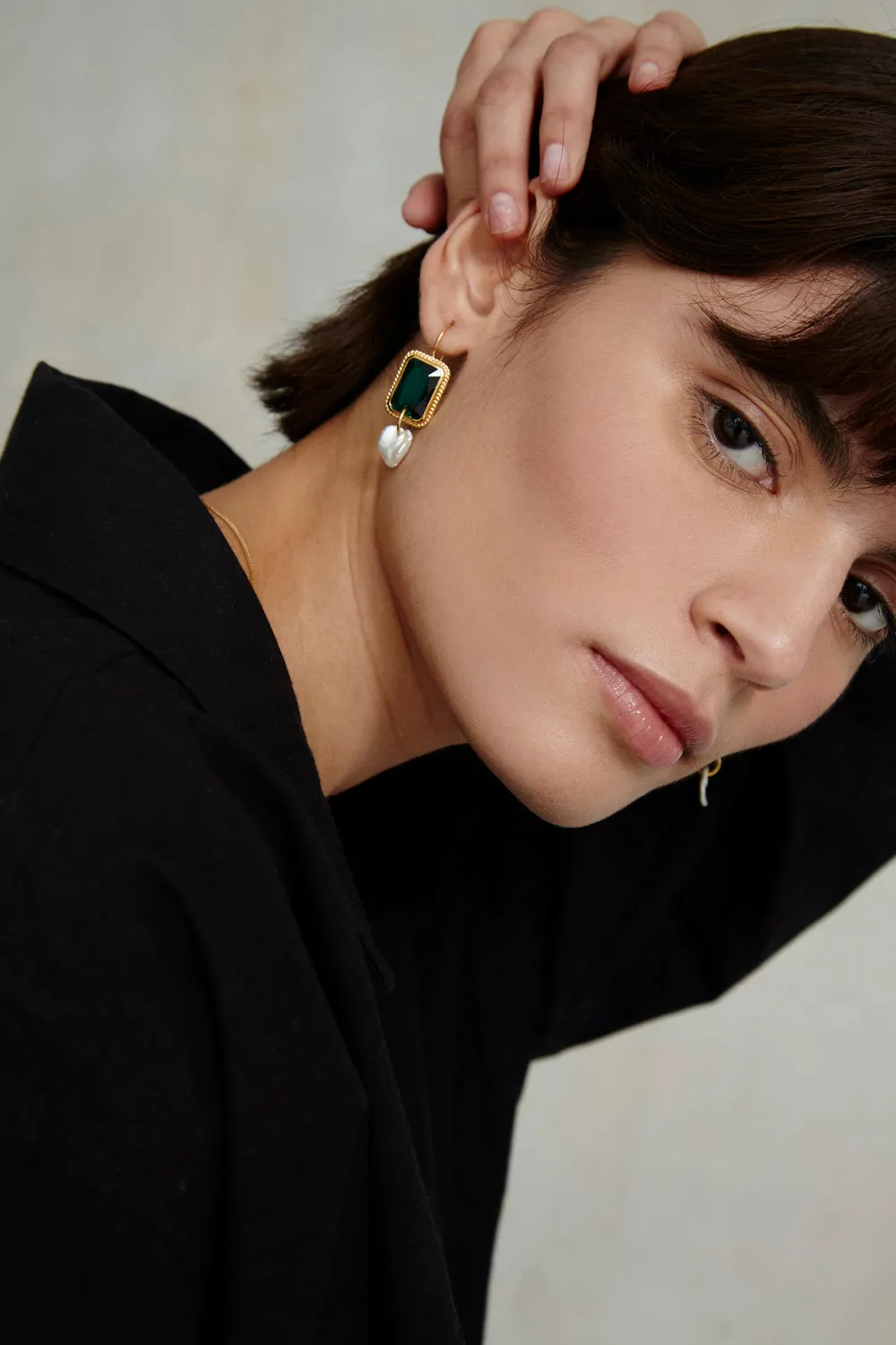 Geneva Drop Earrings Emerald