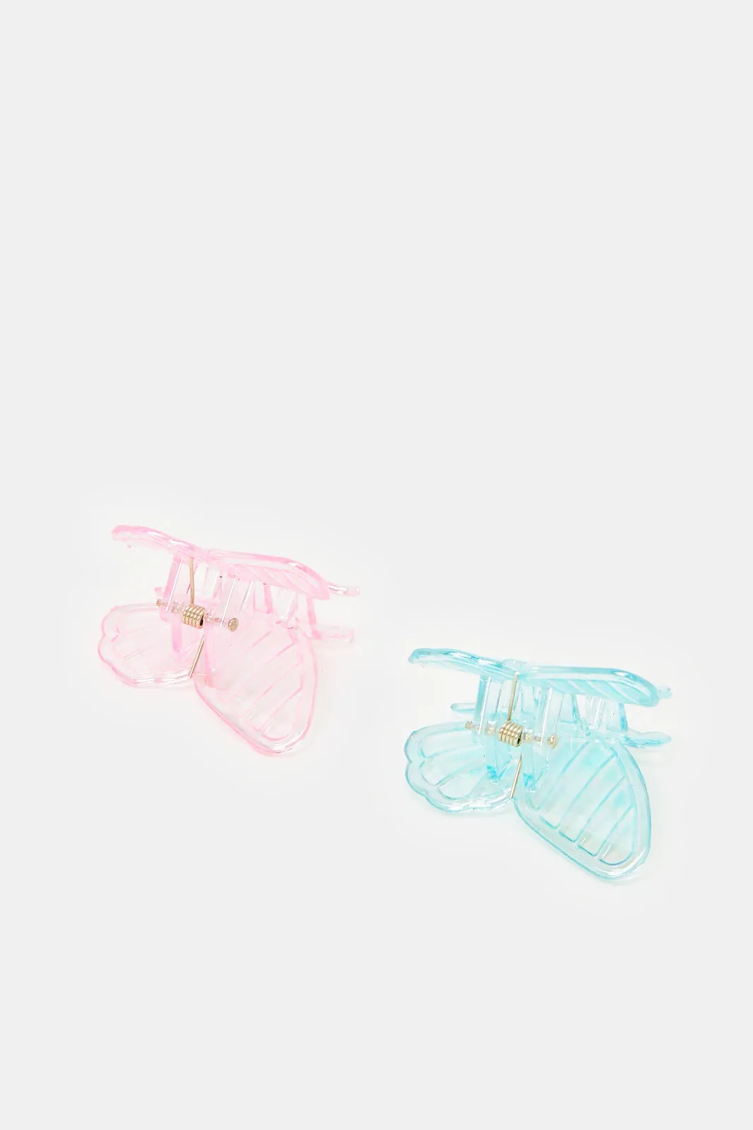 Girls Blue And Pink Butterfly Hair Claw Set (Pack of 2)