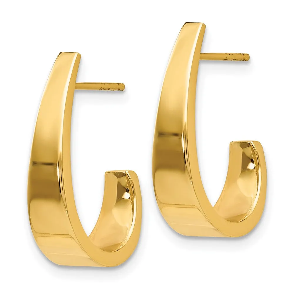 Gold Medium Polished J Hoop Earrings - Model XY611