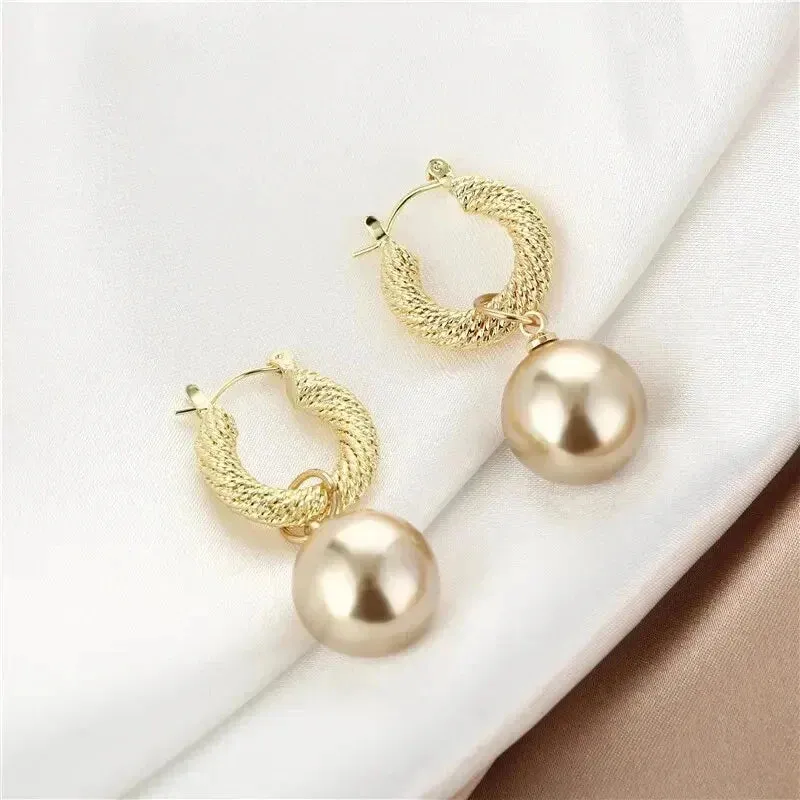 Gold Plated Round Shape Korean earring