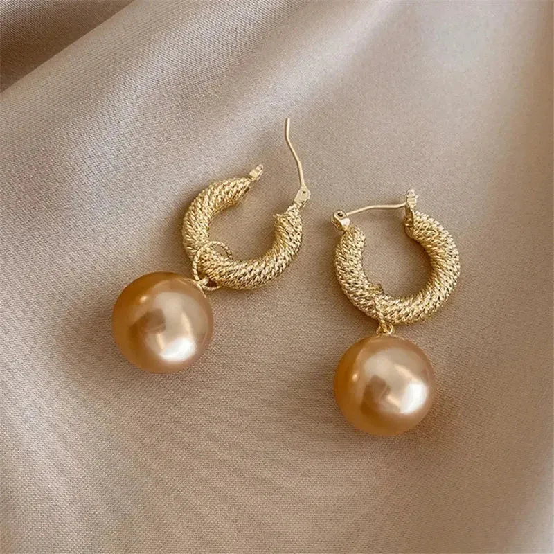 Gold Plated Round Shape Korean earring