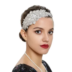 Great Gatsby 1920's Flapper Headdress Fancy Dress - Silver (Style 15)