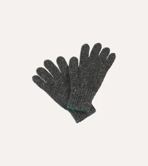 Grey Merino Wool Knitted Gloves