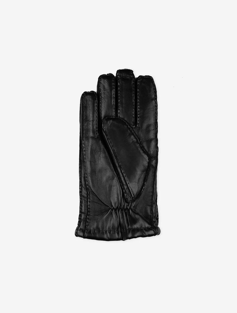 HESTRA Sheeplined Leather Gloves Black