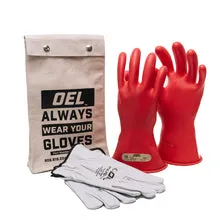 IRG0011 -(Black or Red) Class 00 (500 VOLTS) 11" Length Rubber Glove Kits