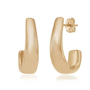 J Hoop Post Earrings, 14Kt