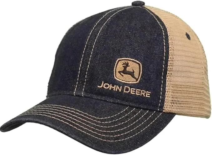 John Deere Men's 6 Panel Denim & Mesh Cap