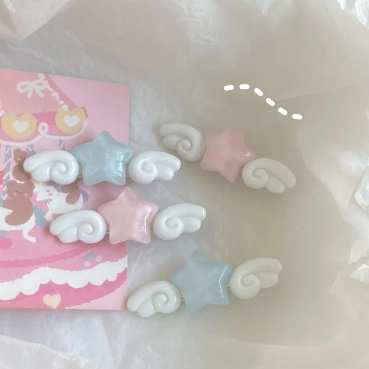 Kawaii Star Angel Wings Hair Clips Set