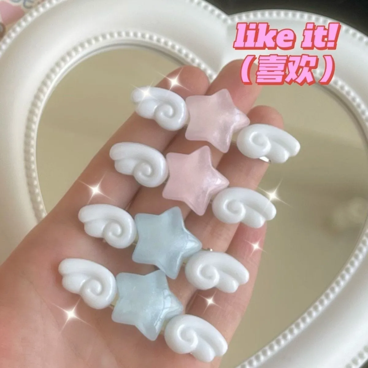 Kawaii Star Angel Wings Hair Clips Set