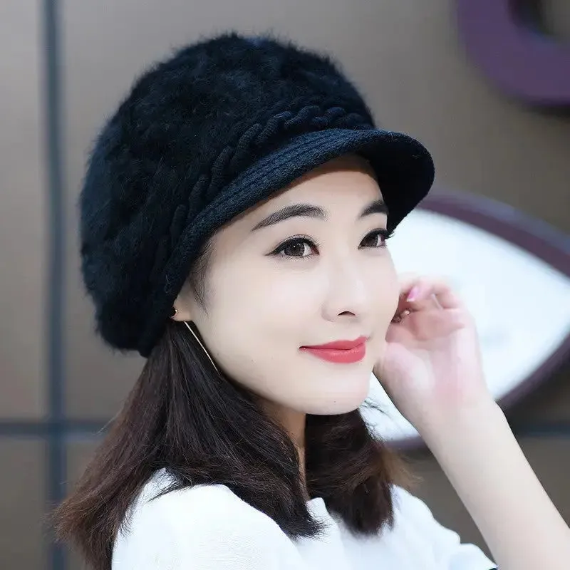 Ladies winter knitted beret