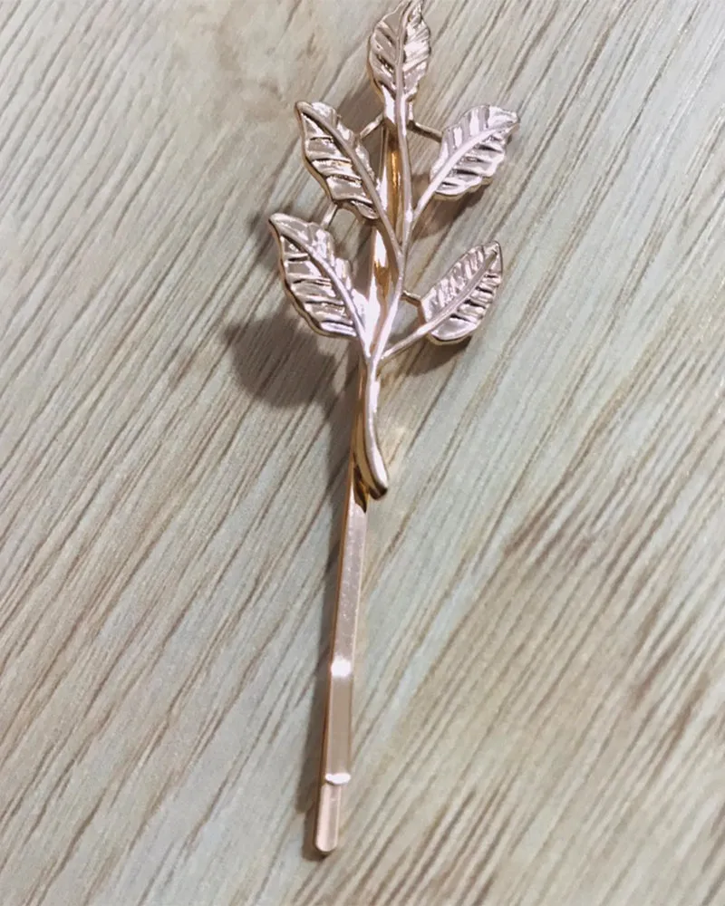 Lawie hair clips, golden leaf hair clips, metal hair clips for girls' hair, women's headdress gifts