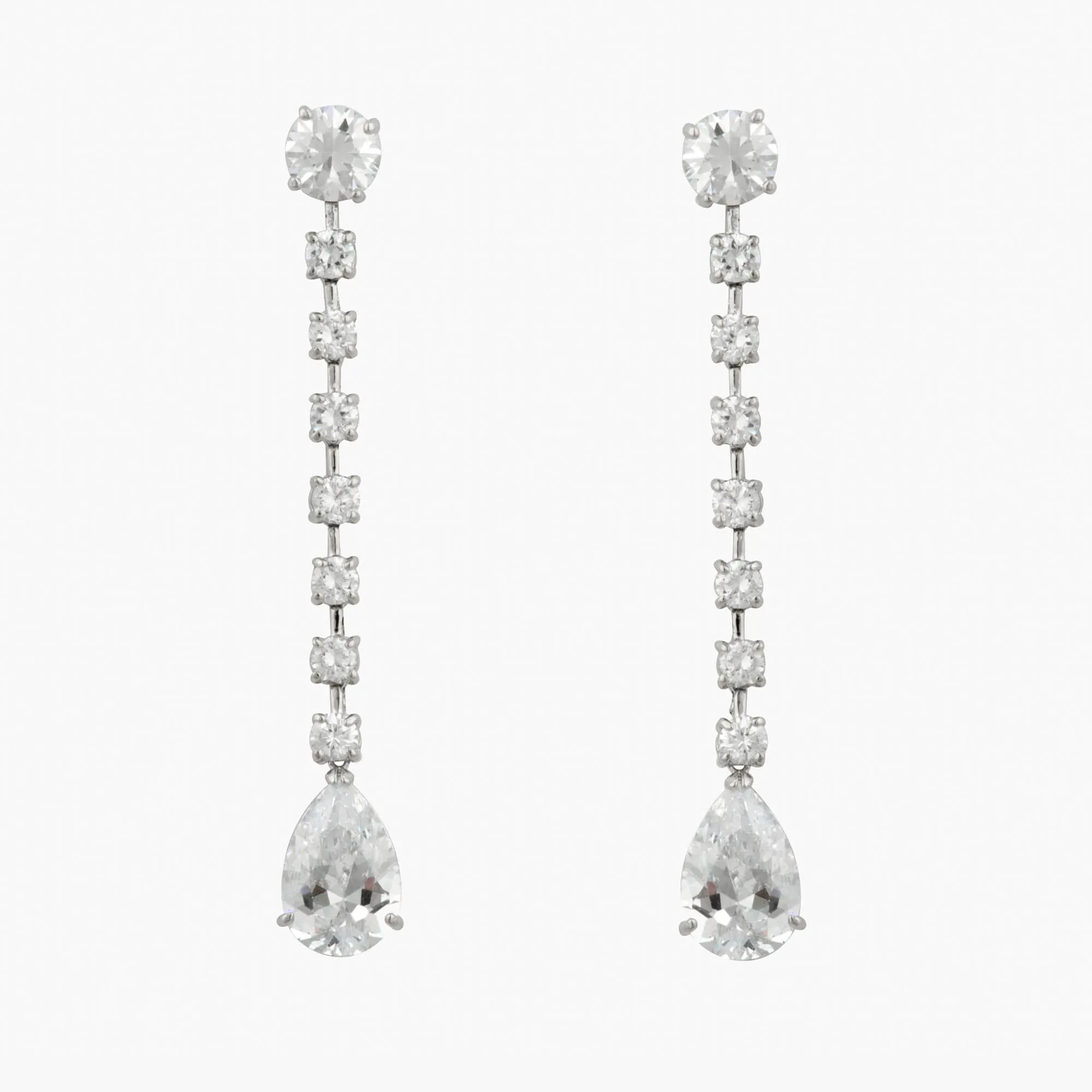 Long Crystal Drop Earrings