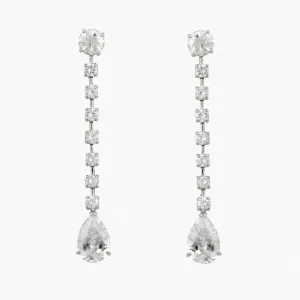 Long Crystal Drop Earrings