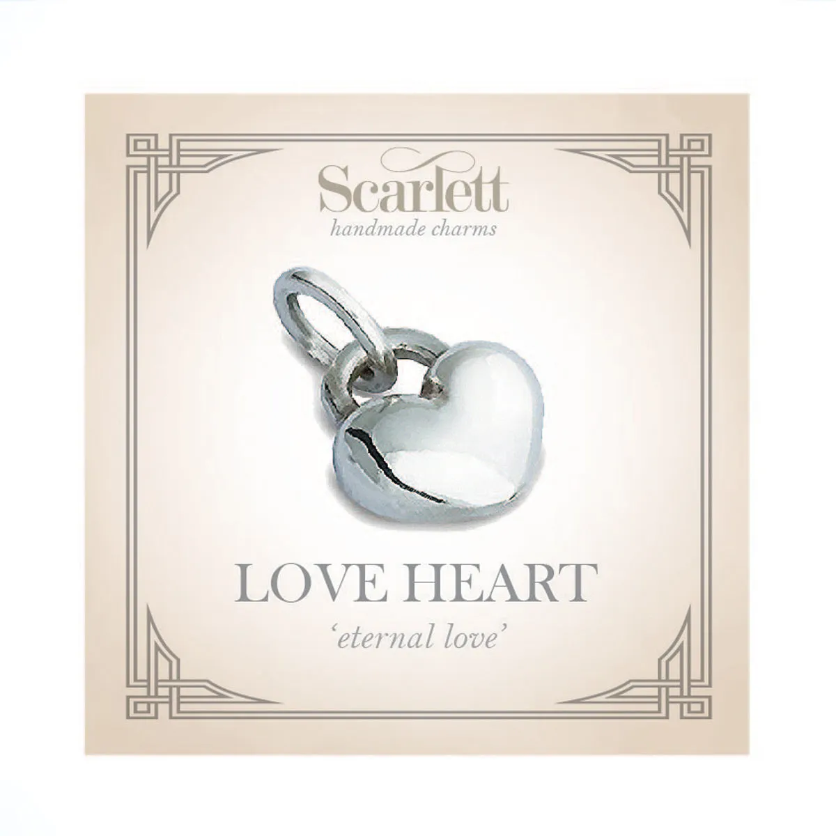 Love Heart Silver Charm