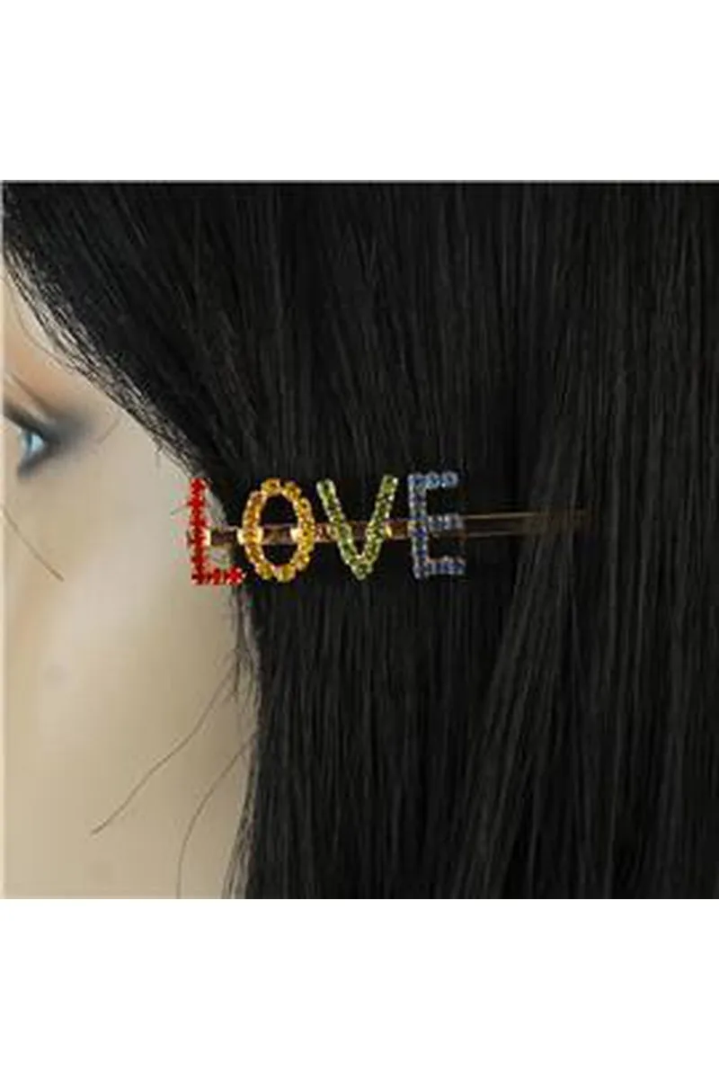 Love Rhinestone Hair Pin