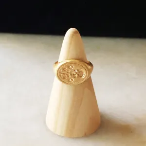 Memento Mori Signet Ring- Gold